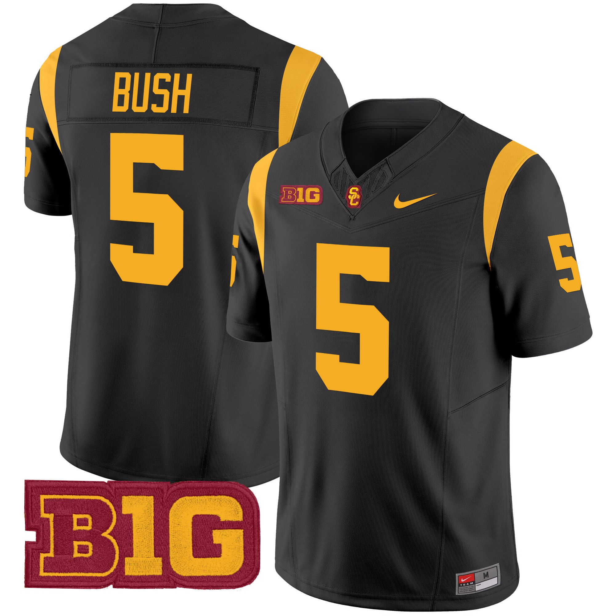 Men USC Trojans #5 Bush Black Nike 2024 Vapor Limited NCAA Jersey style 1->ncaa teams->NCAA Jersey